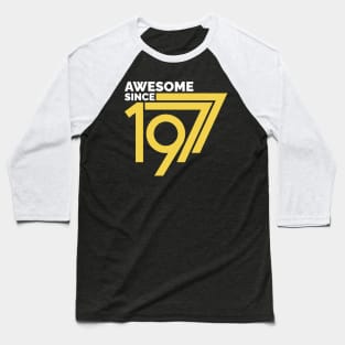 Retro Vintage Awesome Since 1977 Birthday Baseball T-Shirt